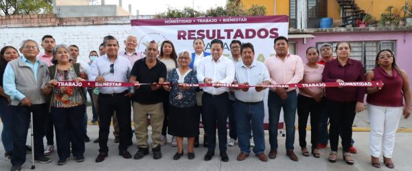 El Presidente Municipal Juan Carlos García Márquez entregó la pavimentación de la calle Prolongación de Eucaliptos, en la colonia Las Flores Sur.